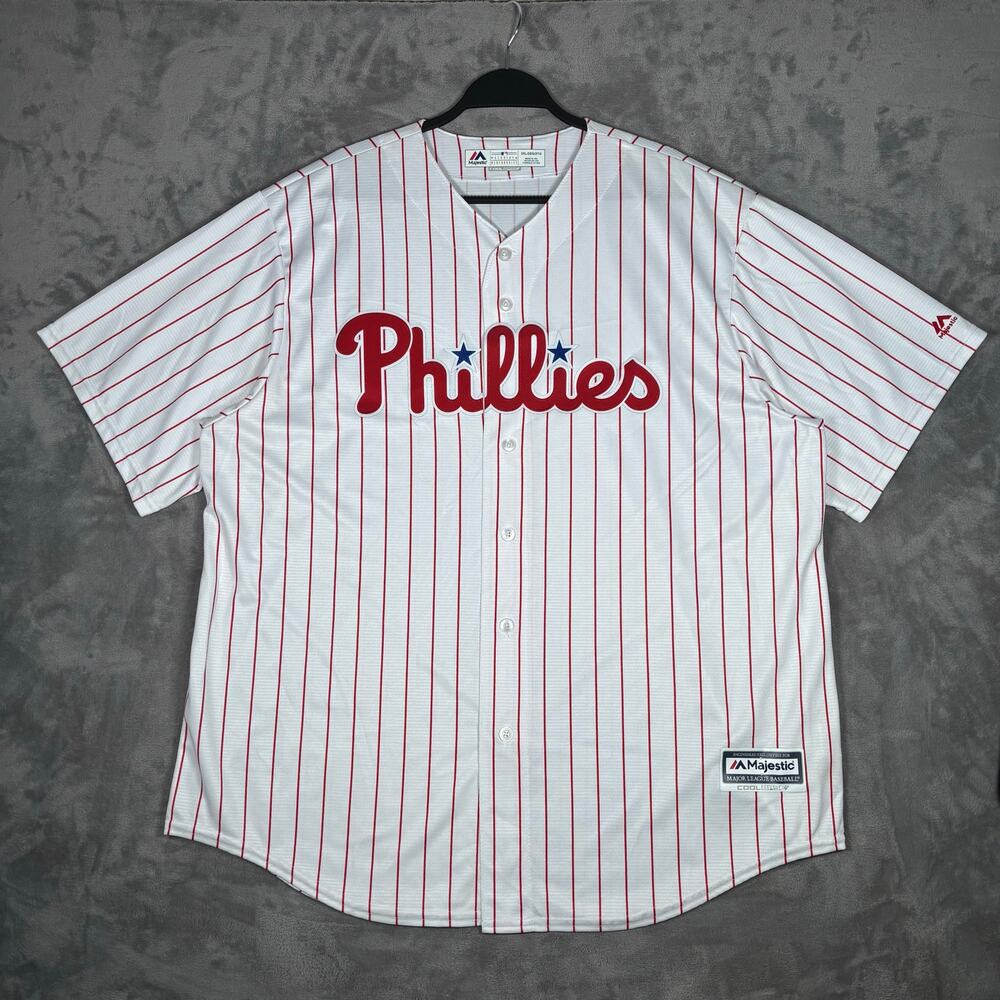 Majestic Philadelphia Phillies Cool Base Blank Jersey USA Made White 2XL MLB